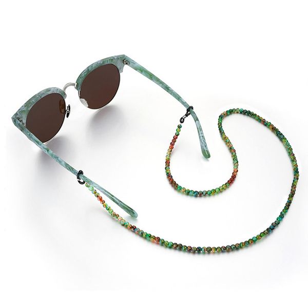 

natural stone colorful beads chain eyeglasses chains reading glasses sunglasses strap cord holder neck head band accessories, Silver