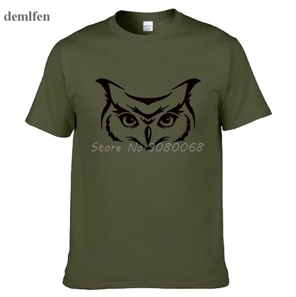 

novelty wild animal owl bird design t-shirt men's fashion cotton o-neck t shirt cool short sleeve hipster tees