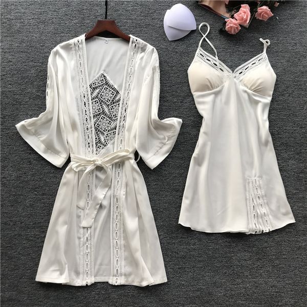 

white womens night robe strap pajamas suit summer two piece sleepwear sets casual home wear nightwear sleep kimono bath gown, Black;red
