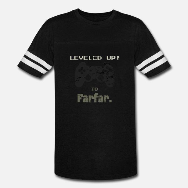 

leveled up to farfar for new grandpas t shirt men customized short sleeve s-xxxl novelty anti-wrinkle building spring cool shirt