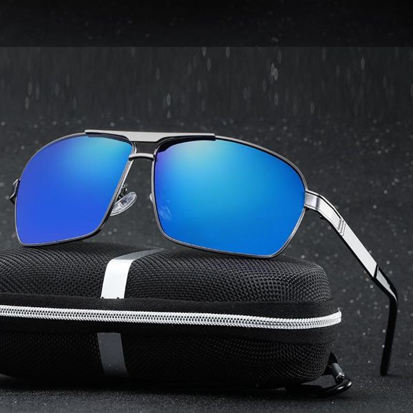 

al-mg alloy oversized rectangle comfortable polarized sunglasses custom made myopia minus prescription polarized lens -1 to-6, White;black