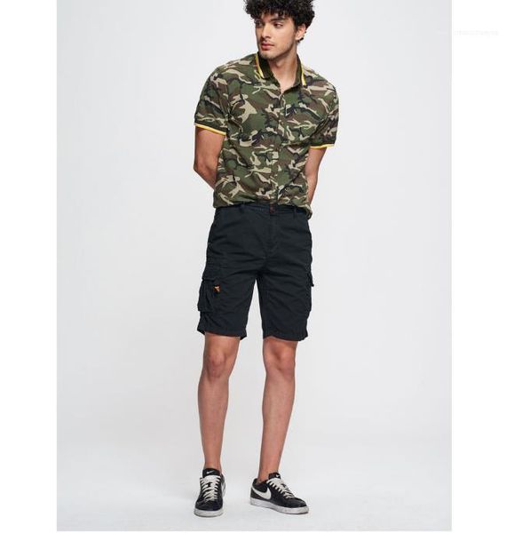 

pocket homme shorts fashion relaxed casual clothing mens summer solid color cargo pants loose zipper button, White;black