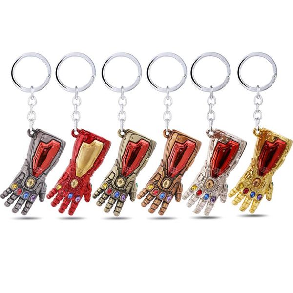 

superhero iron infinity glove gauntlet keychain keyrings metal fist pendant key chain movies jewelry, Silver