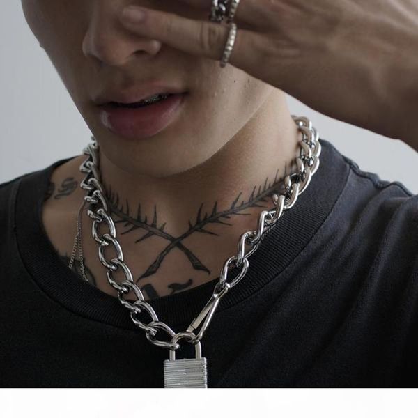 

2019 lukevicious lock necklace punk street hip-hop pendant metal lock head necklace core pendant, Silver