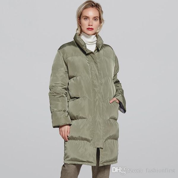 

new winter style stand collar plus size warm cotton down padded winter coat women parka jacket casual coats, Black