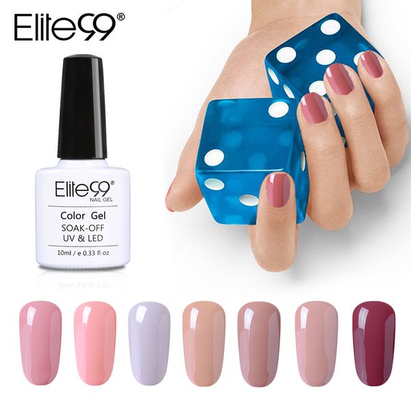 

nail gel elite99 10ml nude color polish for manicure uv led varnish hybrid semi permanent lacquer art design, Red;pink