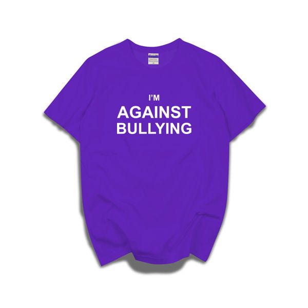 

i'm against bullying anti-violence short sleeve t shirt purple tee top