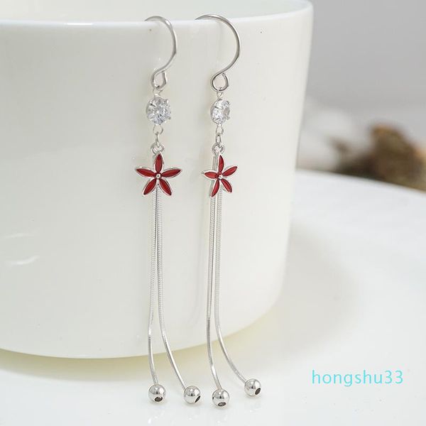 

designer earrings fashion stud tassel long suitable for social gathering party charm ear jewelry 925 silver ohrringe trendy