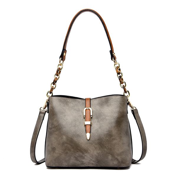 

vintage bucket women messenger bags women's genuine leather handbags fashion chains shoulder crossbody bags high quality