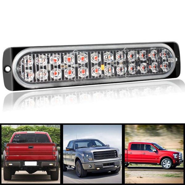 

12-24v 24 led strobe warning light strobe grill flashing breakdown emergency light car truck beacon lamp amber traffic