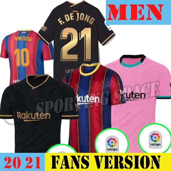 

fc barcelona soccer jersey 2020 2021 camisetas de futbol ansu fati 20 21 messi griezmann de jong maillots de football shirt men, Black;yellow