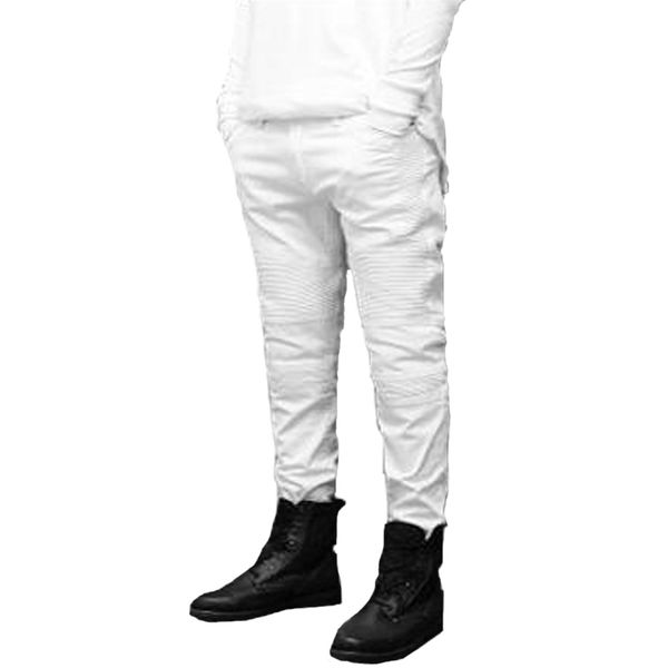 

2020 fashion jeans mens white skinny jeans hip hop elastic folded slim pants harem men mens motorcycle jean, Blue