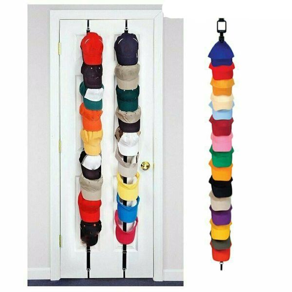 

8pcs adjustable cap organizer door back storage hanging strip door cap rack baseball holder organizer closet hanger