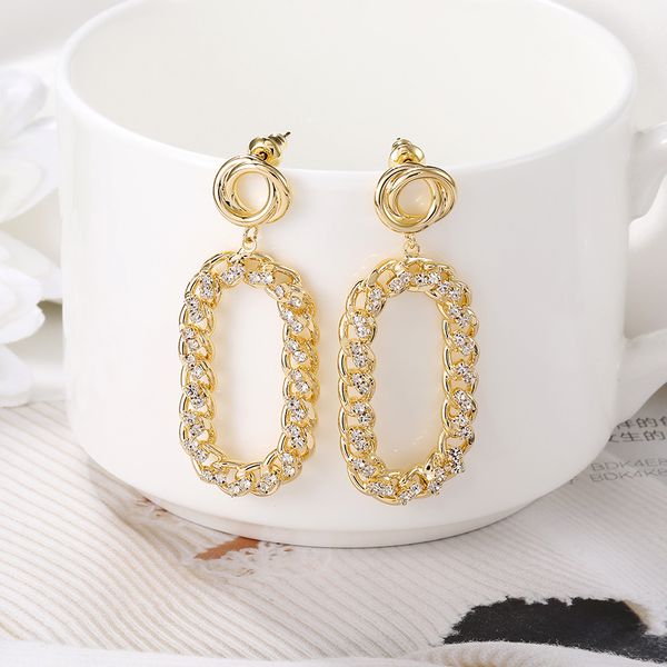

New Korean version of simple earrings net red explosion gold earrings S925 silver needle ladies earrings