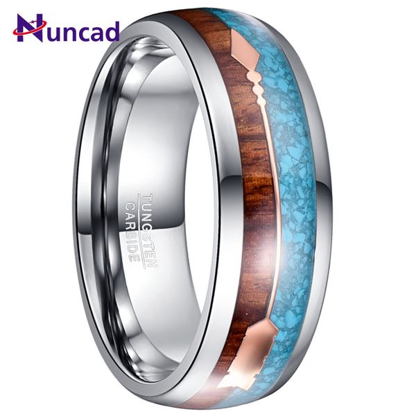 

8mm ширина стали вольфрама мужские кольца шпон rose gold arrow полностью полированный внутренний купол из карбида вольфрама кольцо, Slivery;golden