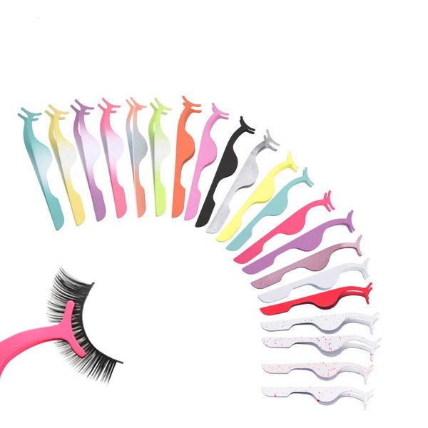 

false eyelashes wholesale eyelash tweezers applicator in bulk lash extension stainless steel lashes makeup tools 30/50/100pcs