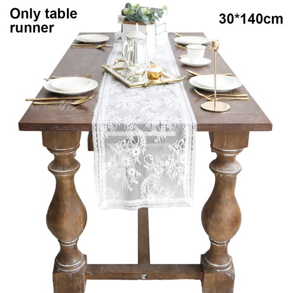 

banquet decoration rustic lace floral dining retro wedding party table runner