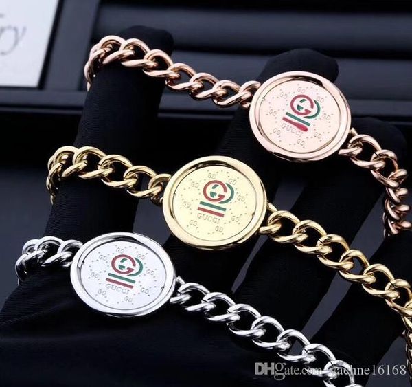 

new bracelet fashion explosion men's bracelet classic designlv couple accessories, Golden;silver