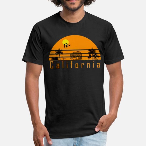 

california t shirt men design 100% cotton round neck vintage crazy funny spring autumn family shirt