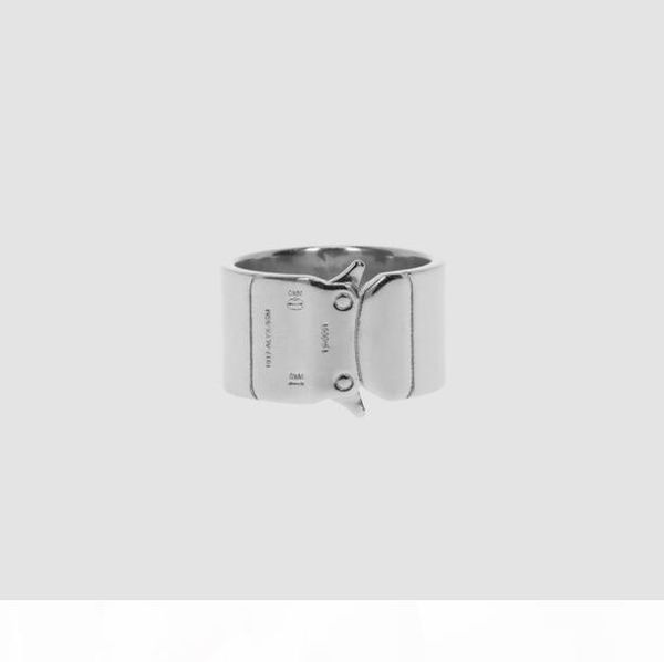 

1017 alyx studio logo new buckle ring functional wind lettering silver ring hip hop fashion men's and women's rings