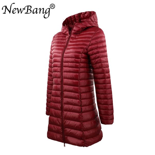 

newbang brand female carry ultra winter long down down coat warm jackets light womens jacket with women bag women's overcoats rjbwg, Black