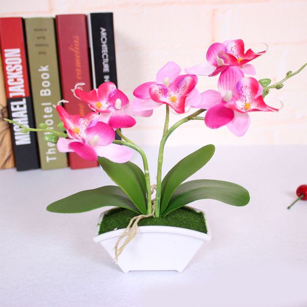 

artificial flower cafe party office home butterfly orchid decorative with pot