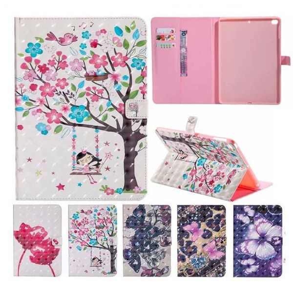 

cgjxs3d flower butterfly pattern wallet card holder stand pu leather smart case for new ipad 234 5 6 mini 123 4 t280 t350 t385 t550 t580