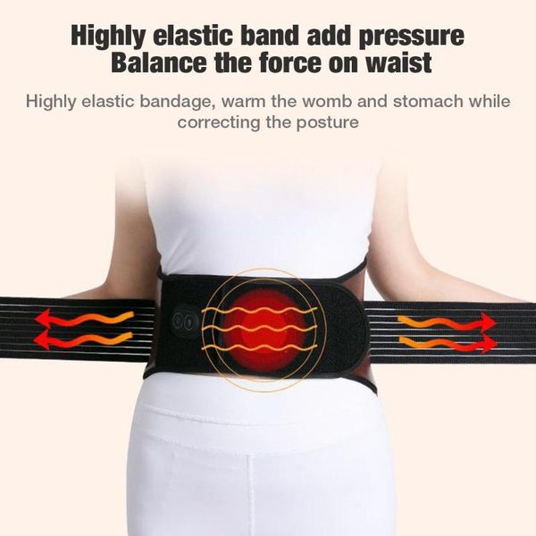 

racing jackets portable heating waist belt cordless heated massage back wrap with 3 levels usb rechargeable for abdominal, Black;red