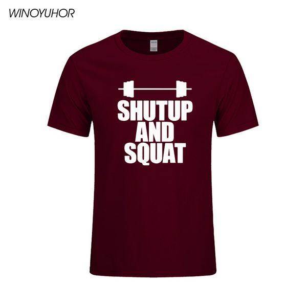 

shut up and squat men's t-shirt 100% cotton summer casual short sleeve o-neck t shirt male tees high quality