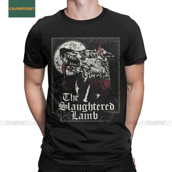 

the slaughtered lamb an american werewolf in london t-shirts men cotton t shirt horror monster short sleeve tees present