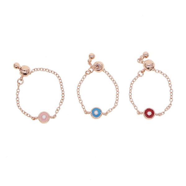 

cute small ring blue pink enamel eye ring for women adjustable evil eye open engagement wedding female bohemia jewelry gift, Golden;silver