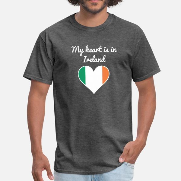 

my heart is in ireland t shirt men print tee shirt euro size s-3xl fit building summer style leisure shirt