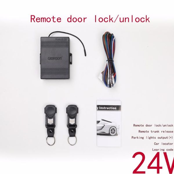 

24v for truck keyless entry central locking/unlock android/iso app remote control with car alarm system universal alarma auto
