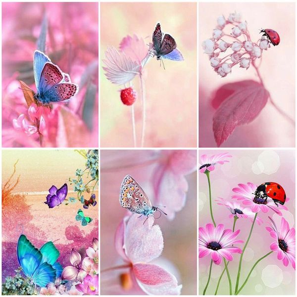 

azqsd unframe картина цифрами на холсте decor животных для дома diy картины маслом by numbers butterfly уникальный подарок