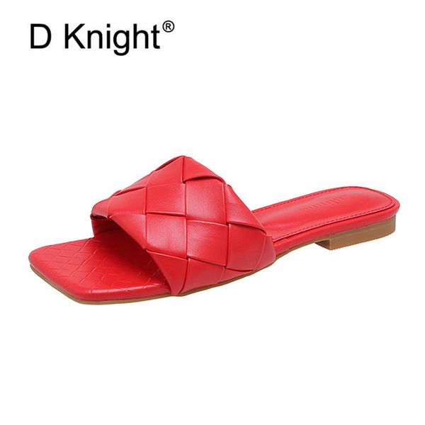

plus size 40 women's slippers solid flat heel slides shoes for women summer square toe slip on female footwear sandals slippers, Black