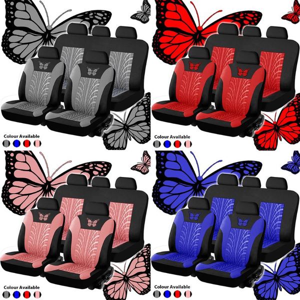 

9pcs/set car universal seat covers set butterfly pattern auto seat protector new