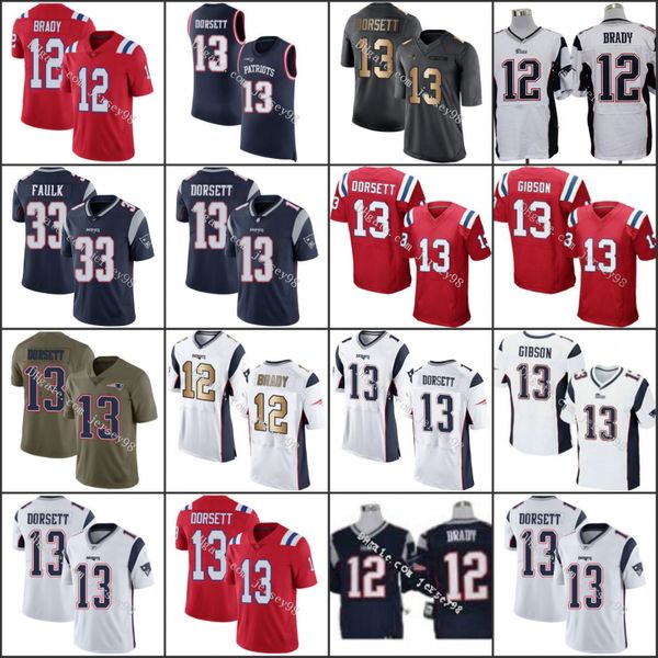 

new england patriots white 12 blue stitched 13 phillip dorsett red white gray nfl men women youthjersey, Black;red