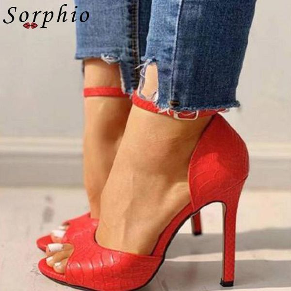 

sorphio elegant summer office shoes woman cool date super high thin heels sandals women ins fashion shallow fretwork sandals, Black