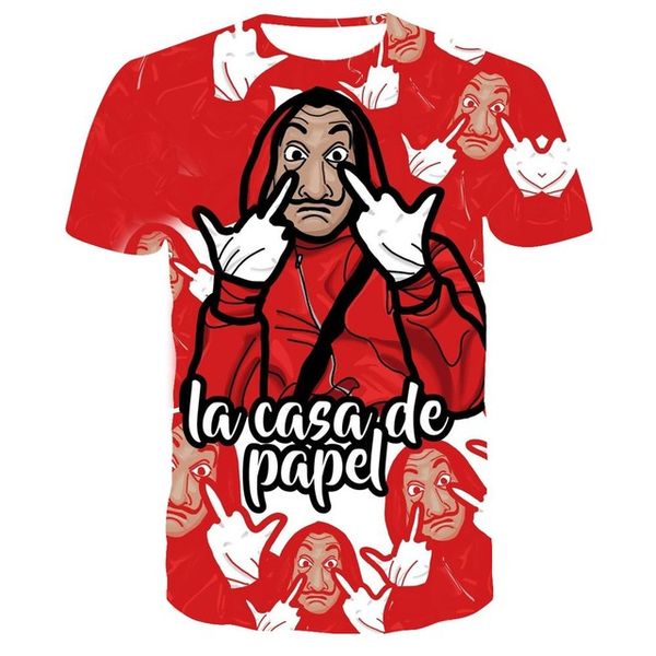 

la casa de papel money robbery paper house 3d print shirts horror oversized kawaii men clothing