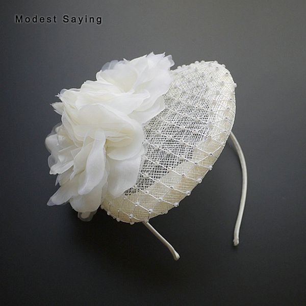 

vintage ivory lace bridal hats 2020 with crystal floral navy blue bridal headwear wedding accessories formal party headpieces