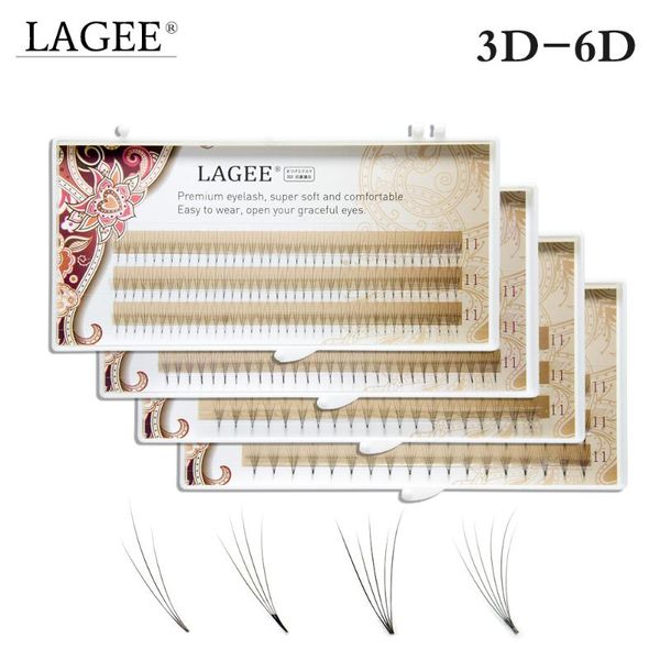 

lagee nagaraku 3d-6d pre-made fans eyelash extensions russian volume long stem individual cluster lashes soft and natural