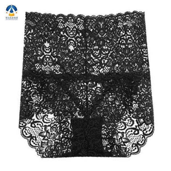 

high waist abdomen lace ladies panties hips slim waist lace breathable comfortable cotton crotch panties, Black;pink