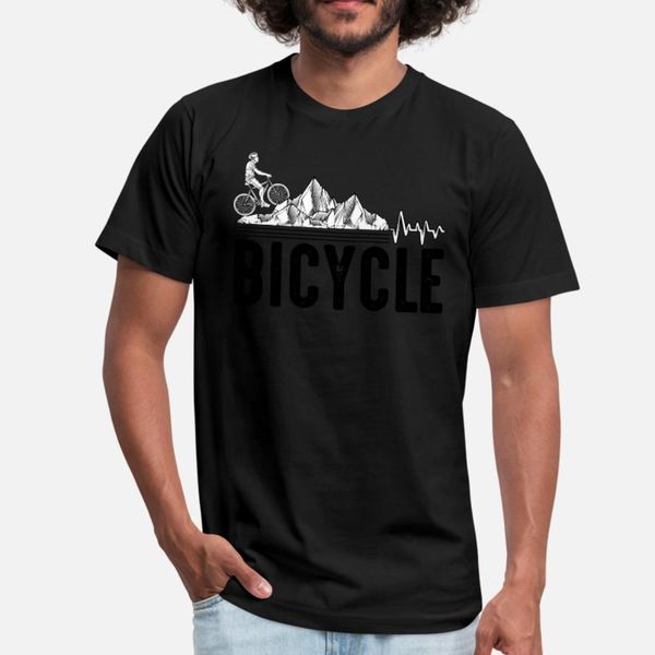 

mountain bike ecg heartbeat bike gift t shirt men graphic 100% cotton o-neck original graphic authentic summer cool shirt