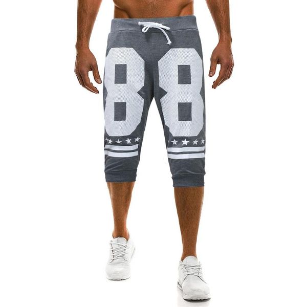 

men's shorts 2021 fashion style men with numbers 88 printed casual -40, White;black