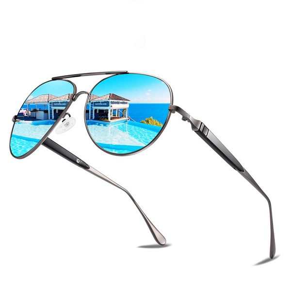 

retro pilot polarized sunglasses men brand metal frame anti-reflective driving sun glasses man classics sunglass lunette homme, White;black