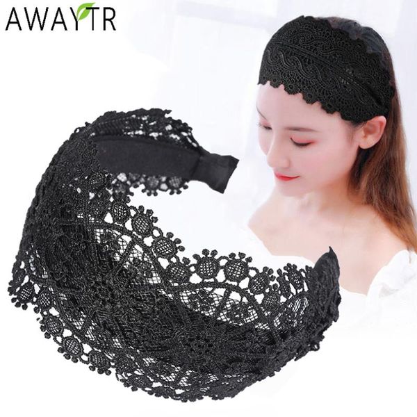 

women fashion bezel rims wide headbands flowers wide hairband elastic retro hair bands head hoop ties headdress hair accessories