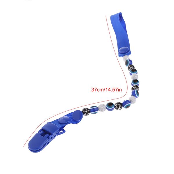 

pacifiers# 2021 baby kids pacifier clip chain blue eyes beads dummy soother nipple strap holder