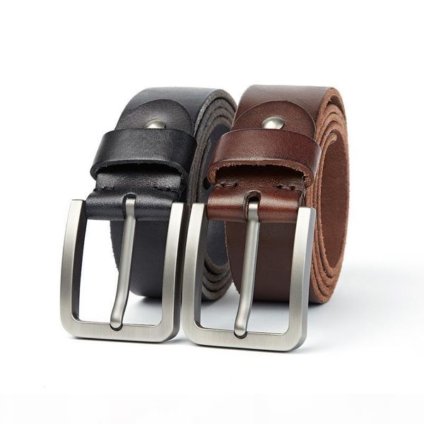 

men's leather buckle casual young man leather belt men accessories men belt luxury waist belts, Black;brown