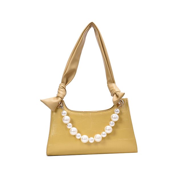 

2020 new ladies fashion shoulder bag female pearl decoration temperament handbag travel universal elegant small square bag