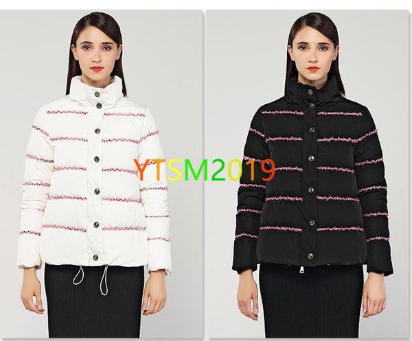 

down jacket for ladies down coat windbreaker stand collar white duck coat outdoor warm feather down wear, Black